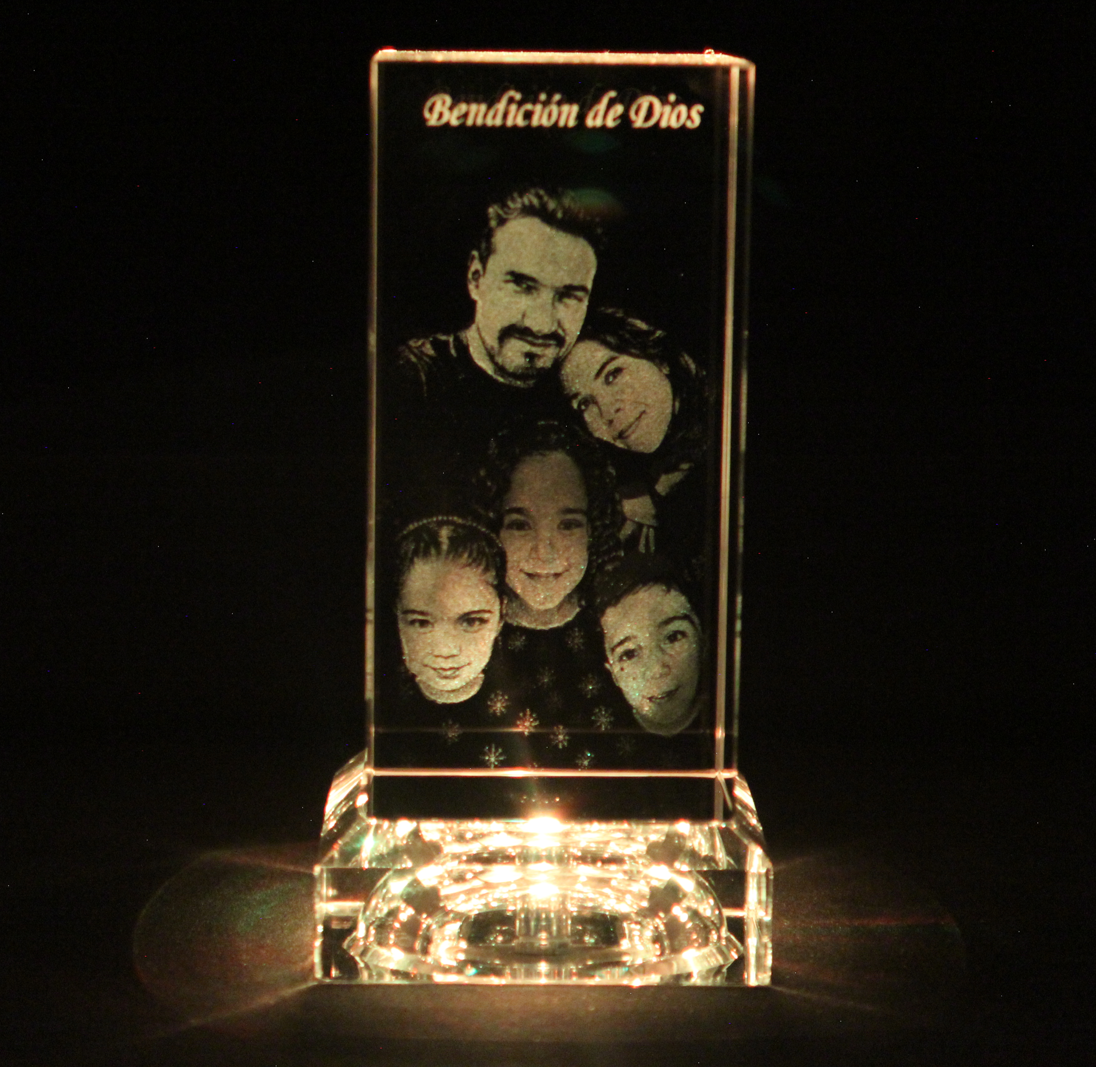 Cristal Personalizado con base led fija