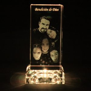 Cristal Personalizado con base led fija